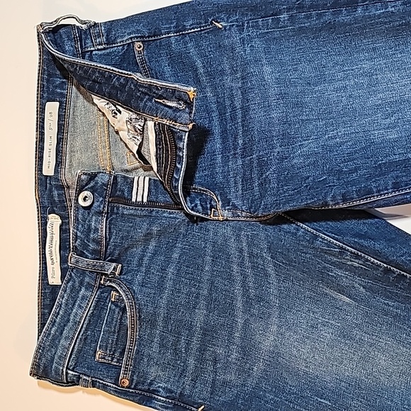 Pilcro And The Letterpress Bermuda Short Mid-Rise Slim Blue Jean Cutoff Cuff 28 - Picture 4 of 10